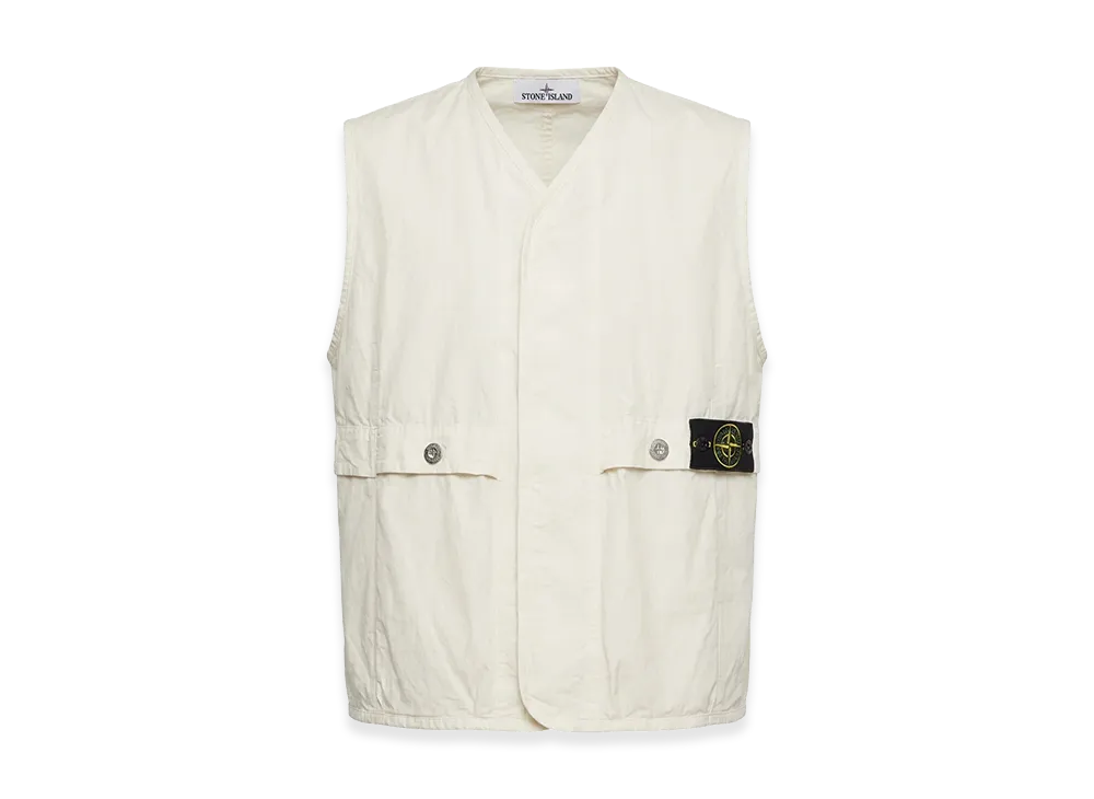 Stone Island Vests with Logo "White"