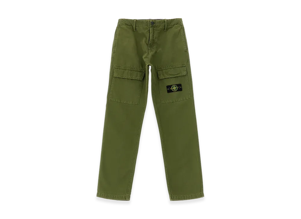 Stone Island Kids Canvas Cargo Pants "Green"