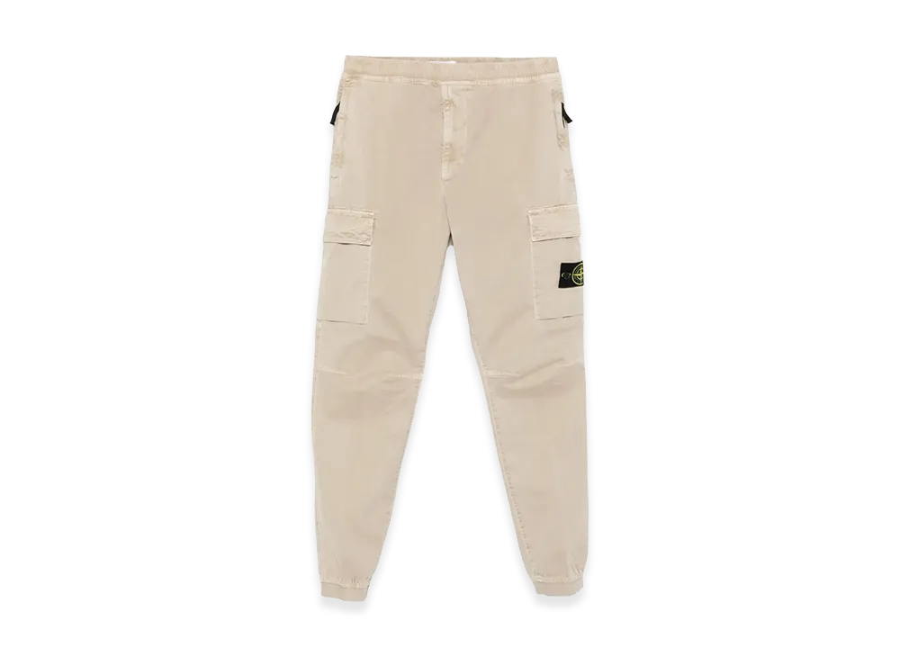 Stone Island Tapered Fit Cotton Cargo Pants with Elasticated Waistband "Beige"