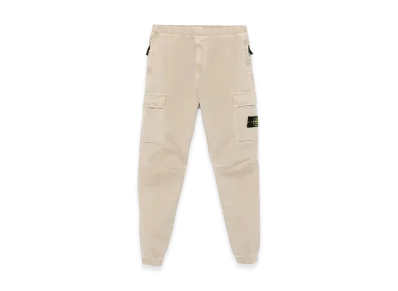 Stone Island Tapered Fit Cotton Cargo Pants with Elasticated Waistband "Beige"