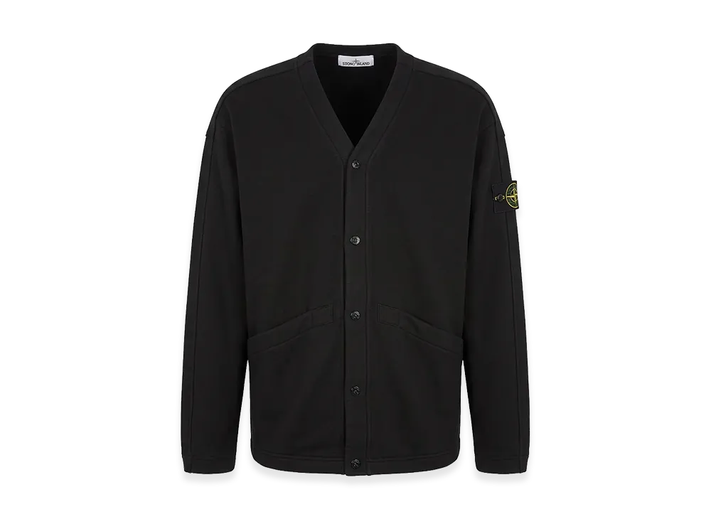 Stone Island Sleeve Logo V-Neck Cardigan with Pockets "Black"