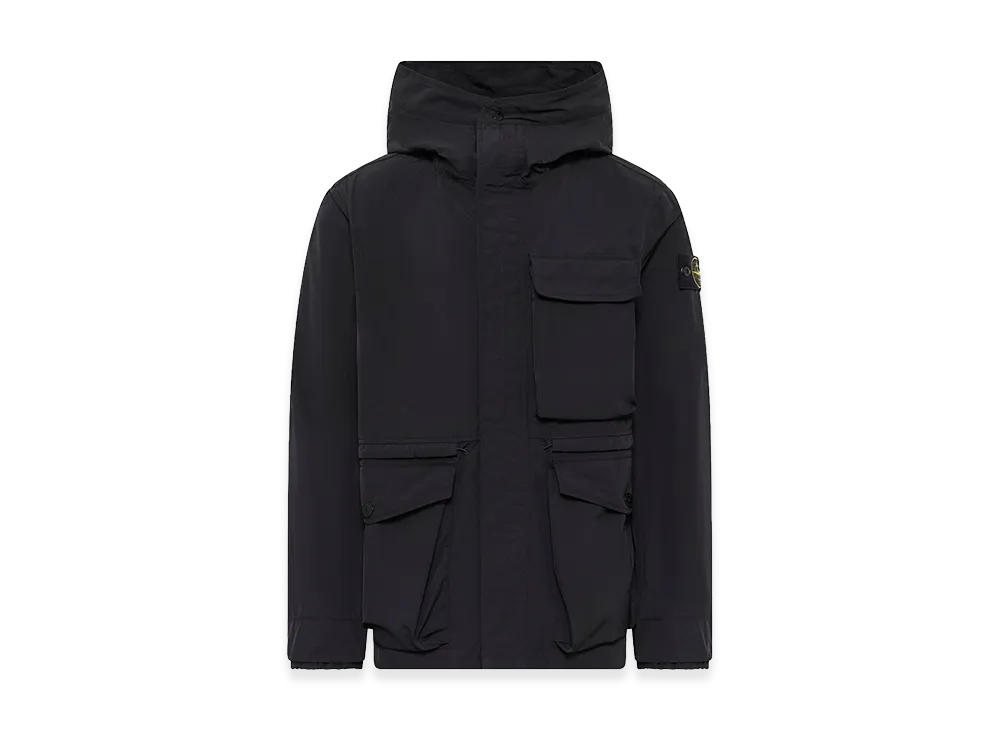 Stone Island Micro Twill Logo Full Zip Blouson "Black"