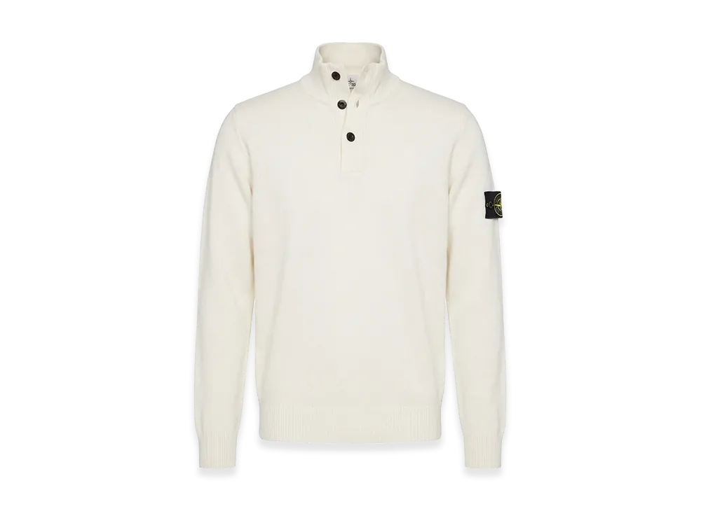 Stone Island Half Button Knit "White"
