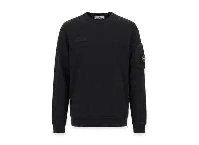Stone Island Zip Pocket Crewneck Sweatshirt "Black"