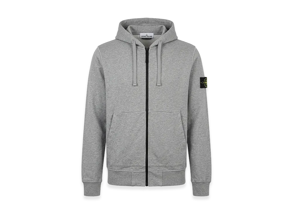 Stone Island L/S Sleeve Logo Full Zip Hoodie "Gray"