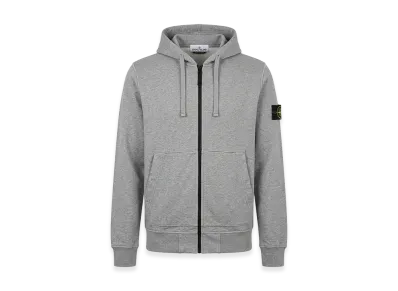 Stone Island L/S Sleeve Logo Full Zip Hoodie "Gray"