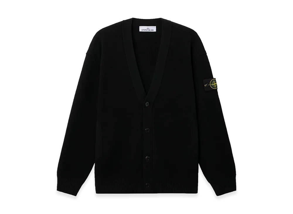 Stone Island Cardigan in Maglia Con Scollo A V E Tasche "Black"