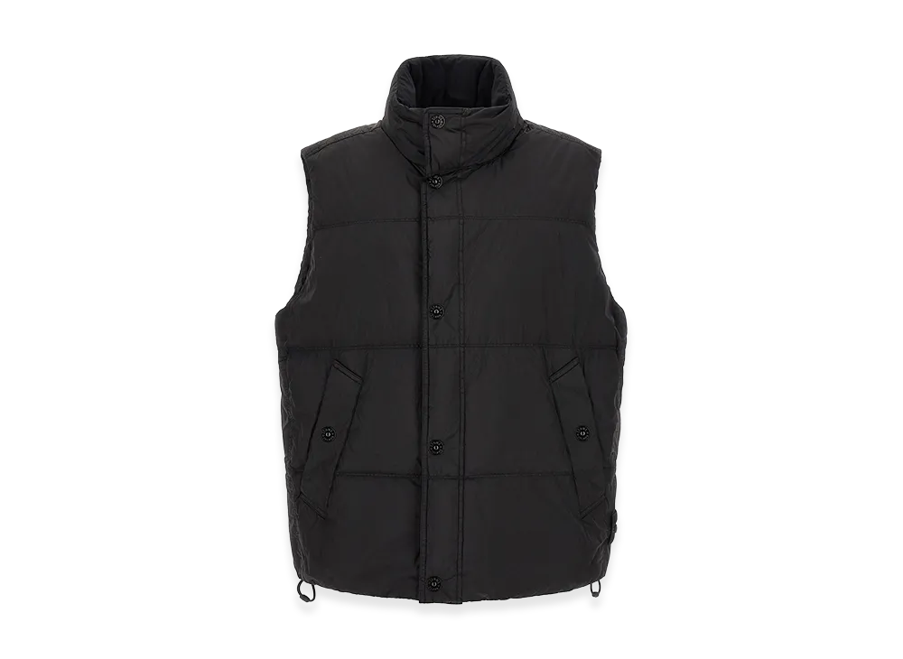 Stone Island Gilet Imbottito in Piuma Resistente Al Vento Con Antigoccia "Black"