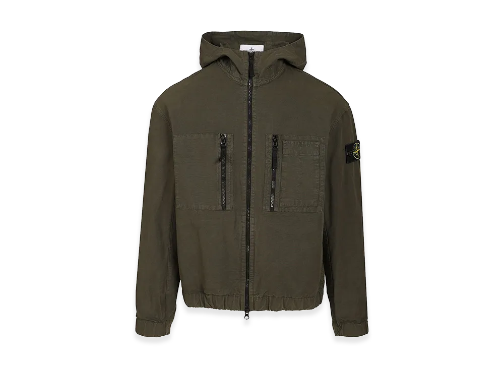 Stone Island Organic Cotton Ripstop Hooded Overshirt "Gray"