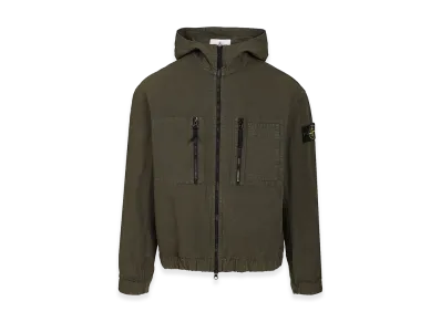 Stone Island Organic Cotton Ripstop Hooded Overshirt "Gray"