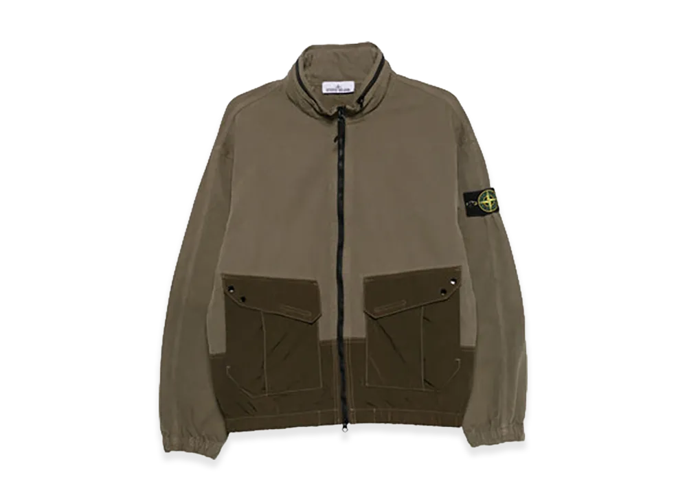 Stone Island Organic Panama Cotton Nylon Garment Dyed "Green"