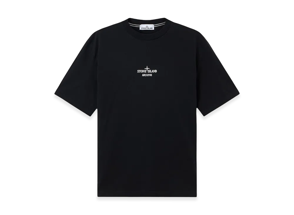 Stone Island Regular Fit T-Shirt with archivio Print "Black"