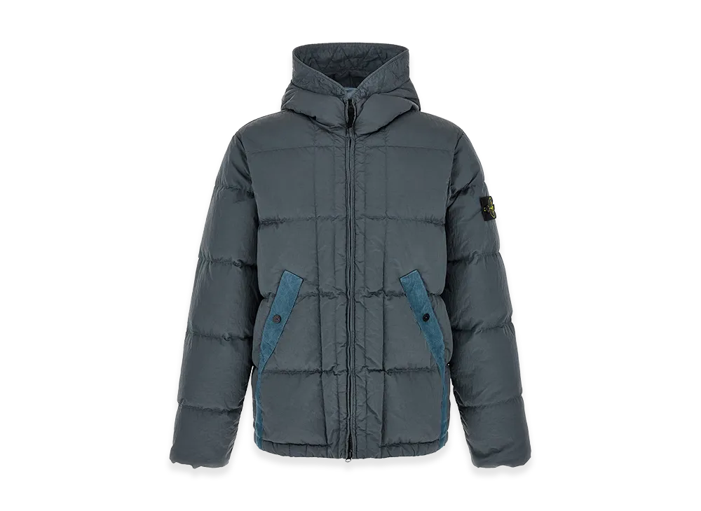 Stone Island Crumpled Effect Down Jacket "Gray"
