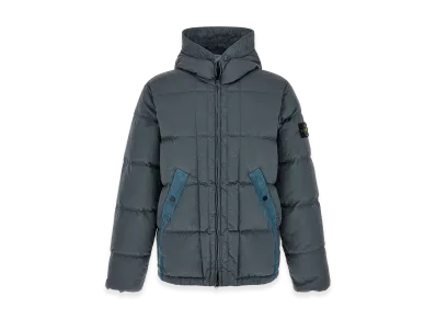 Stone Island Crumpled Effect Down Jacket "Gray"