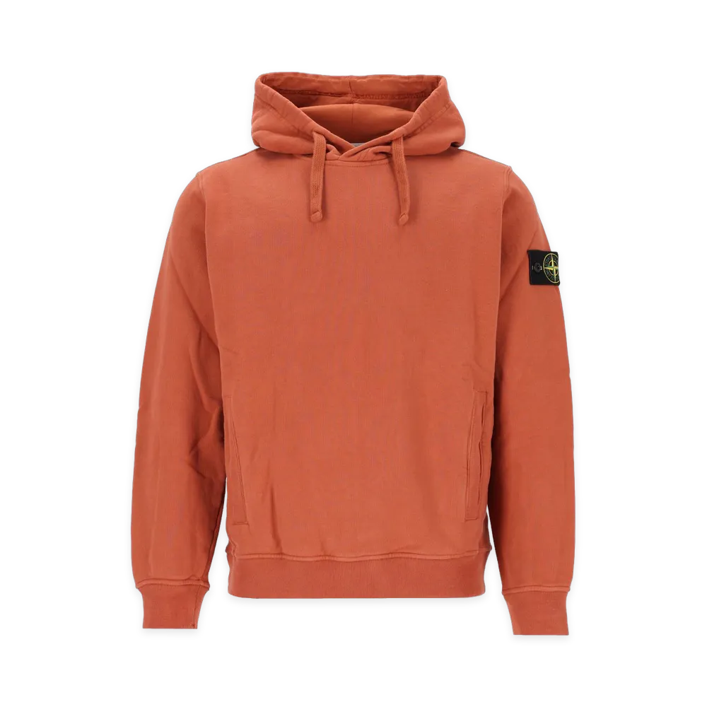 Stone Island Brushed Organic Cotton Hoodie "Red"