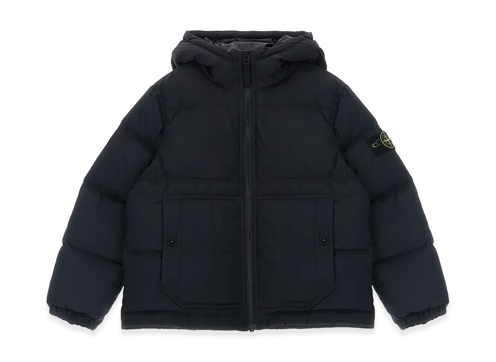 Stone Island Kids badge Down Jacket "Black"
