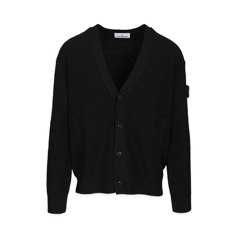 Stone Island V-Neck Cardigan "Black"