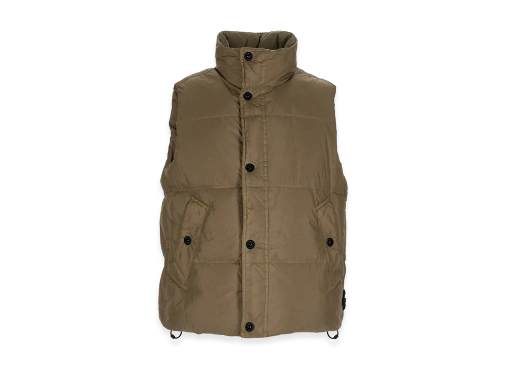 Stone Island Wind-Resistant Down Vest with Anti-Drop "Military Green"