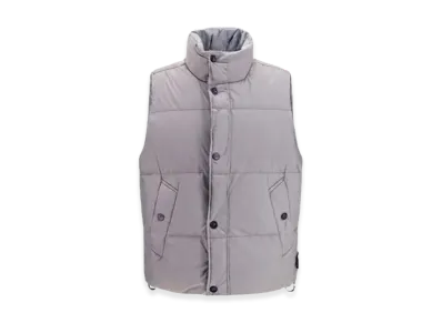 Stone Island Gilet Imbottito In Piuma Resistente Al Vento Con Antigoccia "Grey"