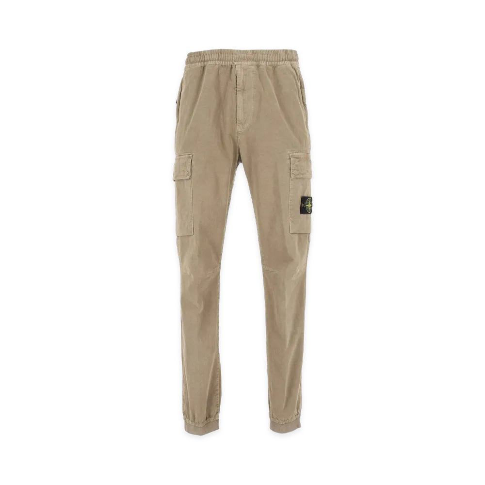 Stone Island Vintage-Effect Stretch Trousers "Green"