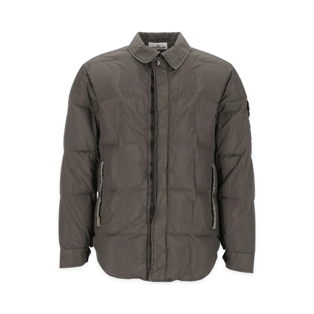 Stone Island Quilted Shirt Down Jacket "Gray"