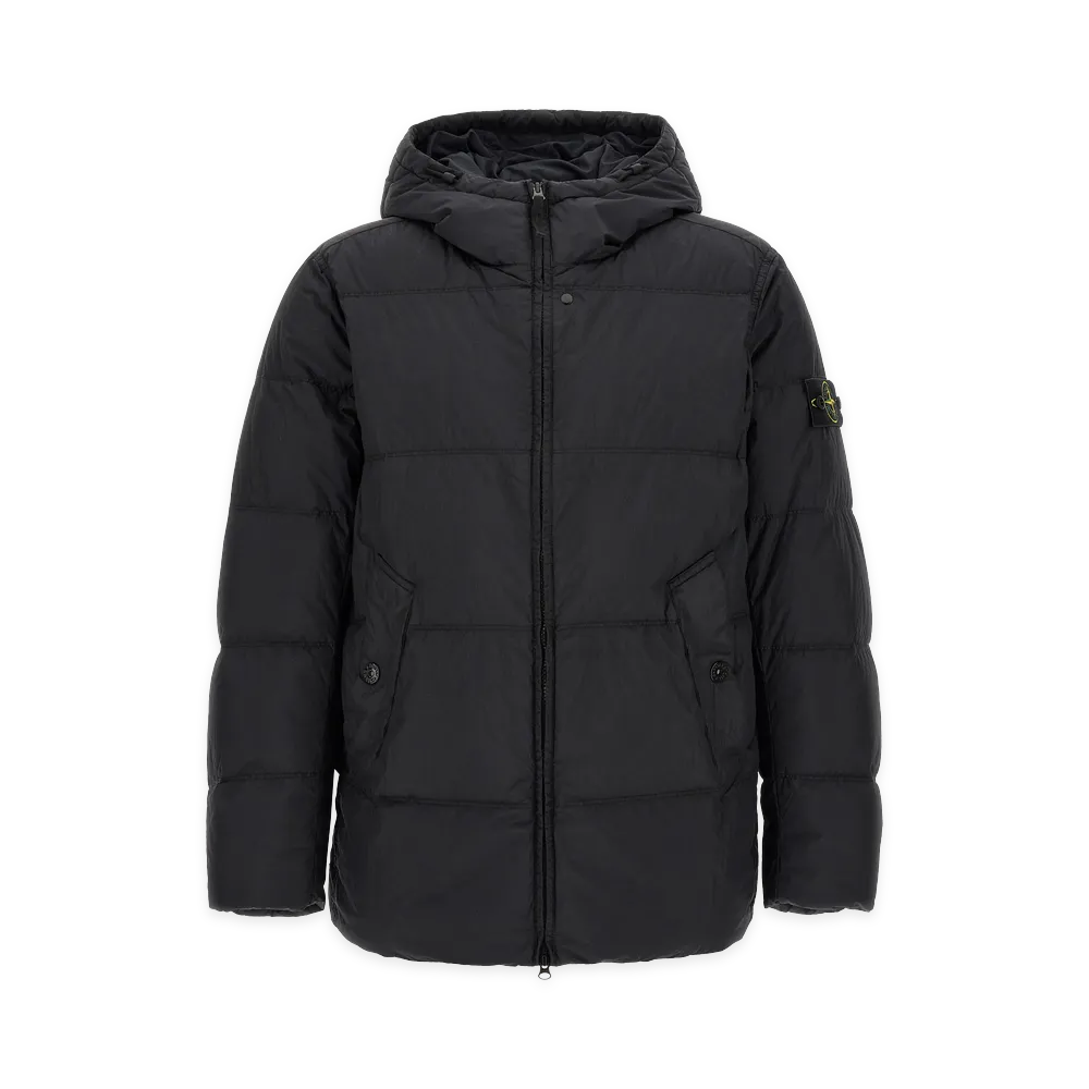 Stone Island Ruffled Effect Down Jacket "Blue"