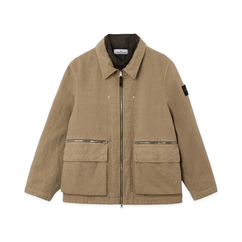 Stone Island Padded Cotton and Wool-Blend Jacket "Beige"
