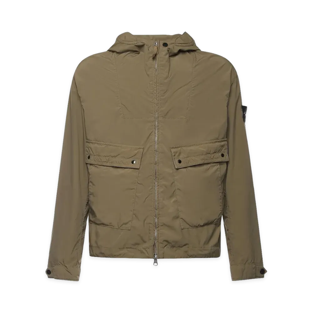 Stone Island Lightweight Canvas Hooded Jacket "Green"