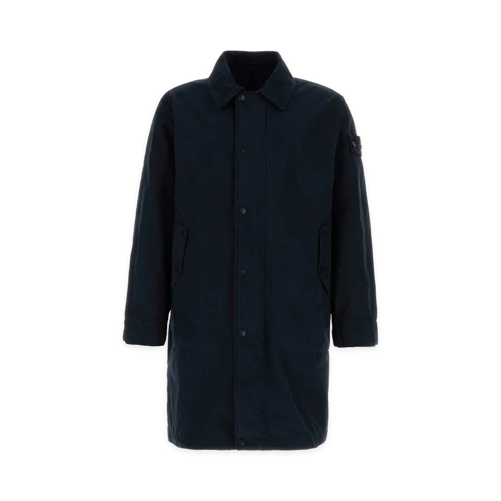 Stone Island Polyester Blend Trench Coat "Midnight Blue"