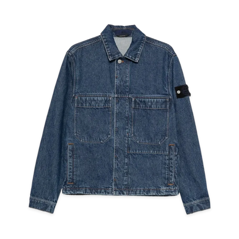 Stone Island Biker Jacket - Medium Wash "Blue"