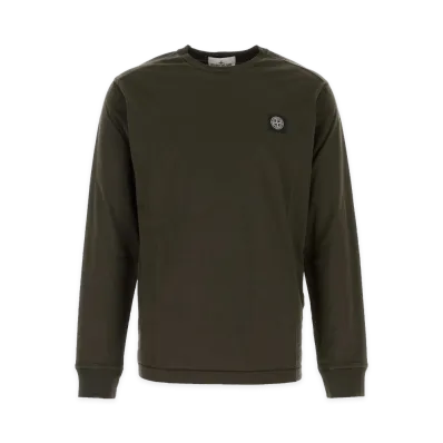 Stone Island Cotton T-Shirt "Coalgrey/Khaki"