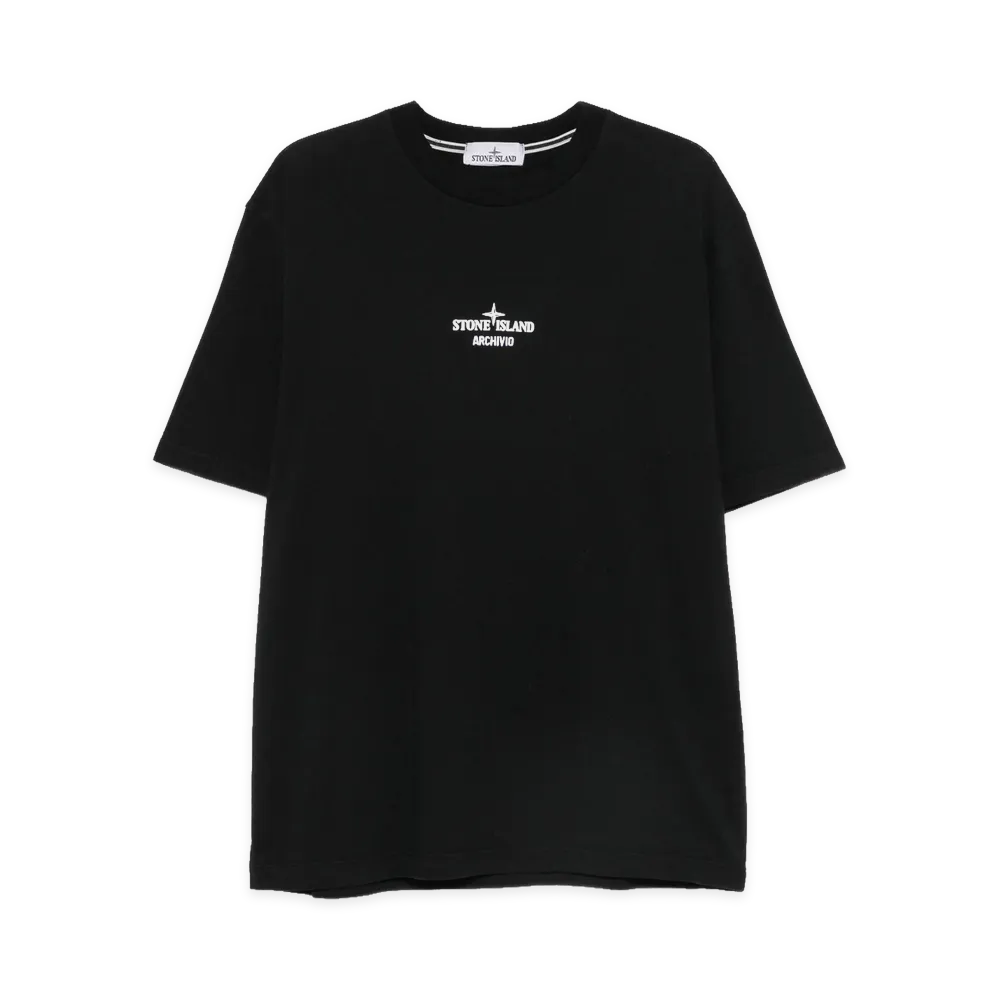 Stone Island T-Shirt Vestibilita Regular Con Stampa `archivio` "Black"