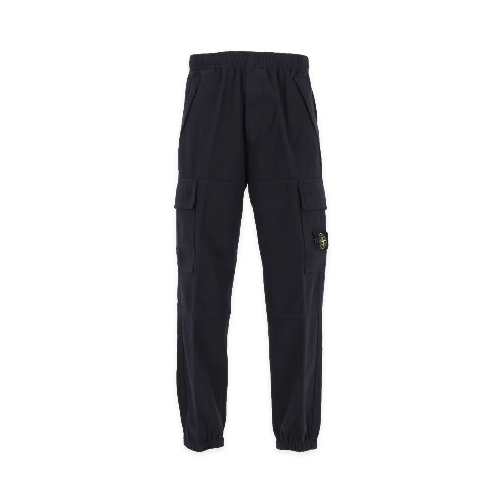 Stone Island Wool and Nylon Flannel Jogger Trousers "Blue"