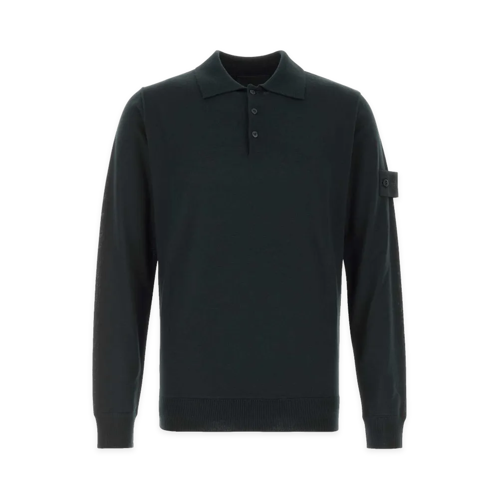 Stone Island Wool Polo Shirt "Black"