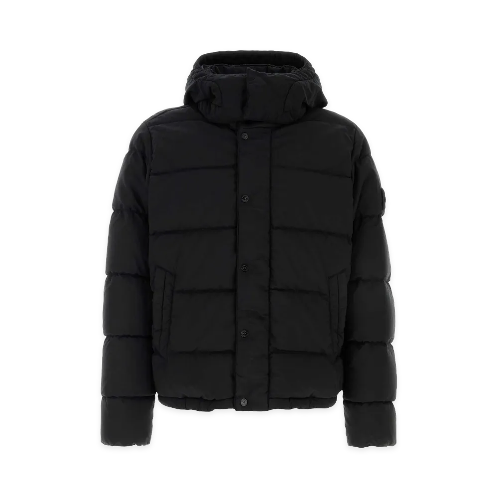 Stone Island Stretch Wool Blend Down Jacket "Black"