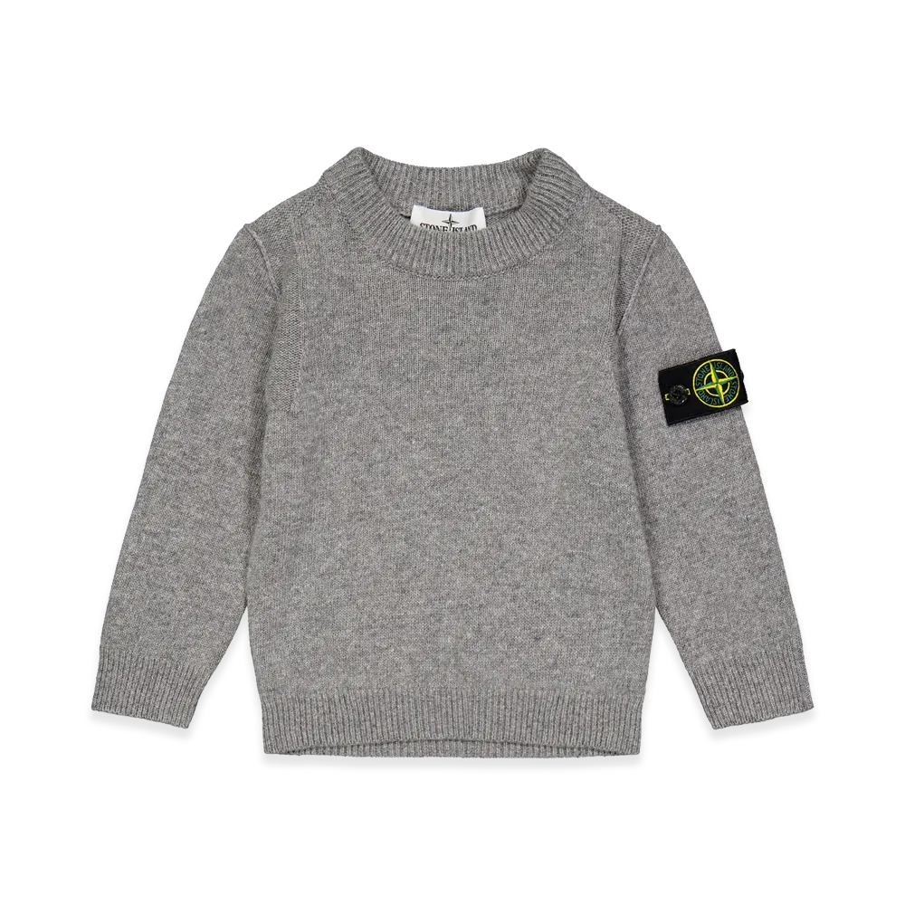 Stone Island Kids' Crew Neck Knitted Top "Grey Mel"