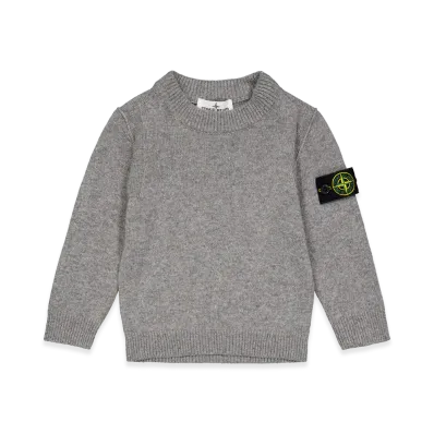 Stone Island Kids' Crew Neck Knitted Top "Grey Mel"