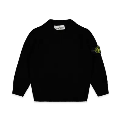 Stone Island Kids' Crew Neck Knitted Top "Black"