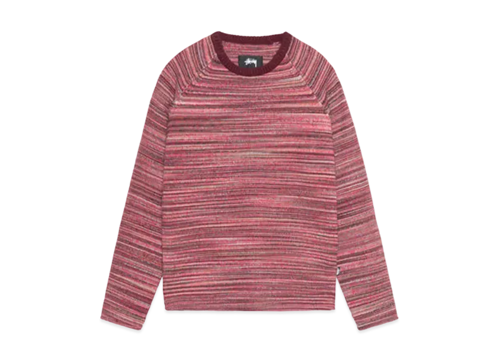 Stussy Textured Contrast Collar Crew "Red Multl"