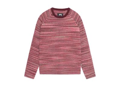 Stussy Textured Contrast Collar Crew "Red Multl"