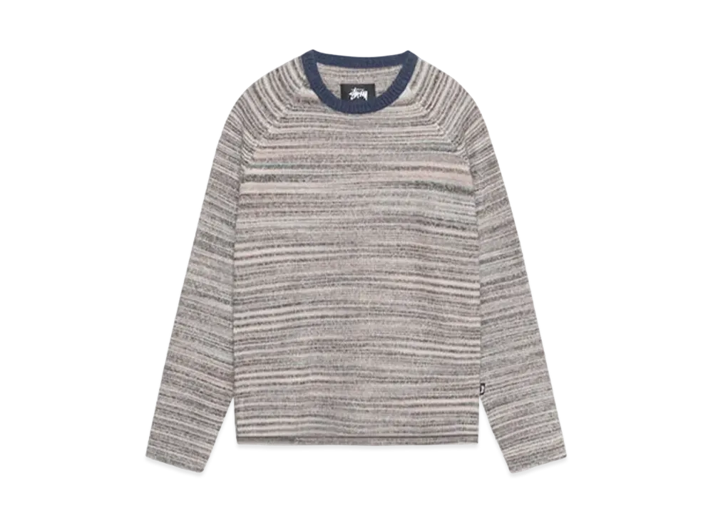 Stussy Textured Contrast Collar Crew "Grey Multl"