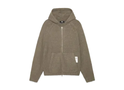 Stussy Chunky Sweater Zip Hood "Fossil"