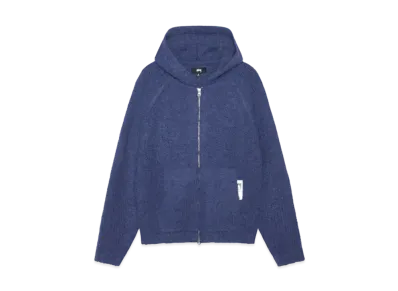 Stussy Chunky Sweater Zip Hood "Blue"