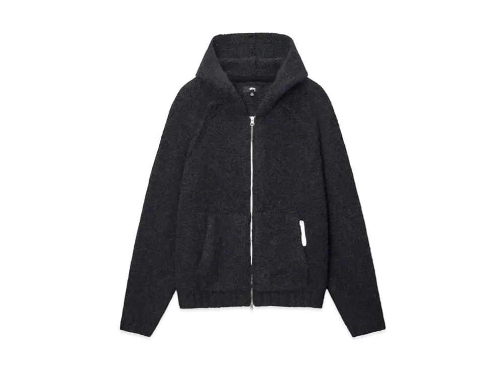 Stussy Chunky Sweater Zip Hood "Black"