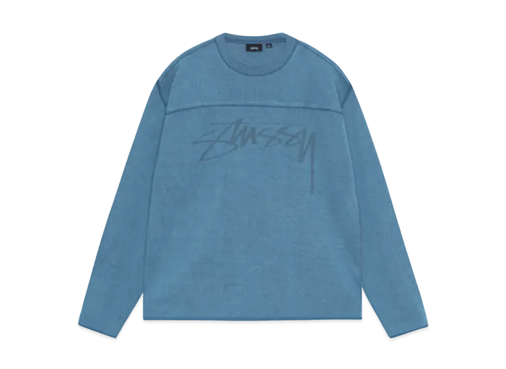 Stussy Football Crew Pig. Dyed "Blue"