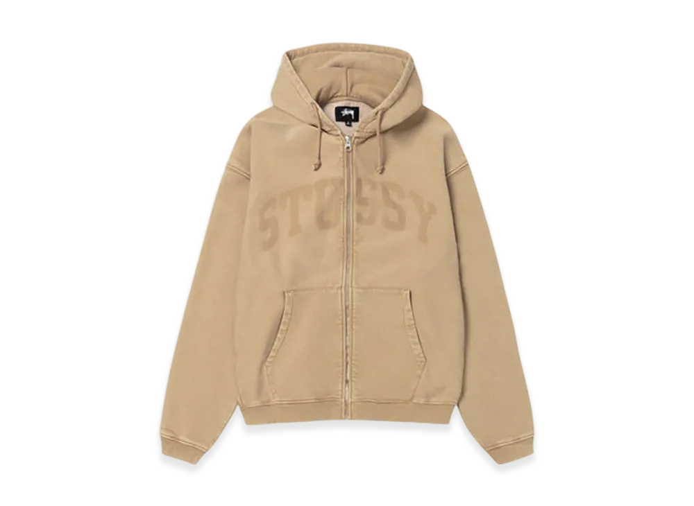 Stussy Faded Graphic Zip Hoodie "Washed Beige"