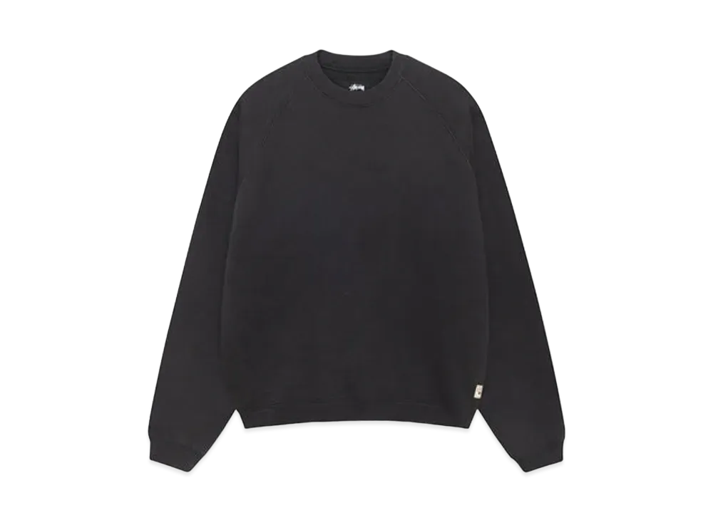 Stussy Fleece Raglan Crew "Washed Black"