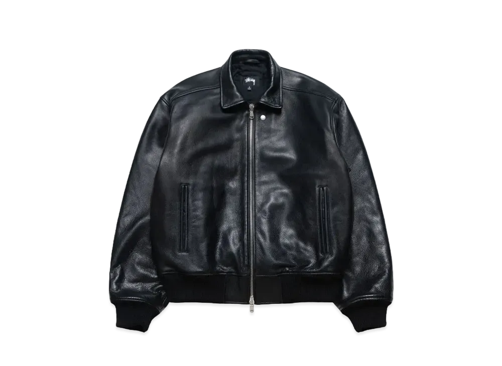 Stussy Leather Flight Jacket "Black"