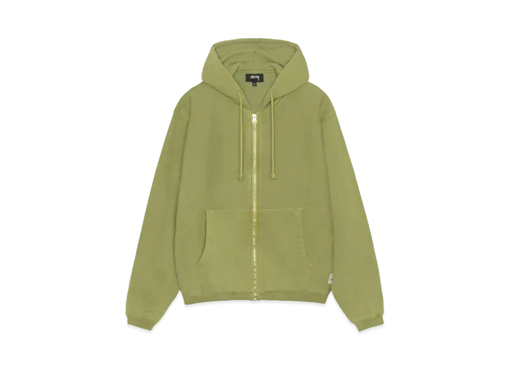 Stussy Waffle Lined Zip Hoodie "Green"