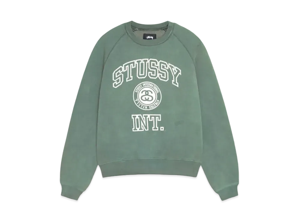 Stussy Overlock Varsity Raglan Crew "Pine"